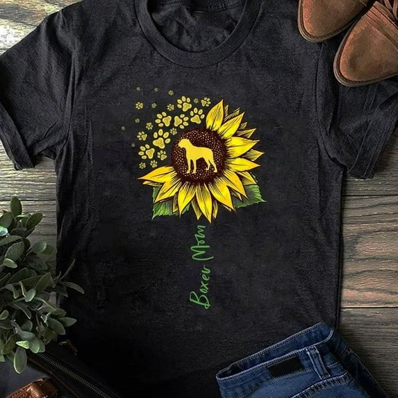 Boxer Mom Sunflower Boxer Dog Gifts Dog Mom Mama - Gift For Dog Lovers - Unisex S-5XL Hot Trending Shirt, Vintage Birthday Gift