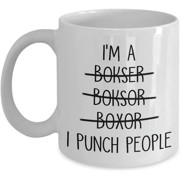 Boxer Mug I'm A Boxer I Punch People Coffee Mug Best Boxing Gift Tea Cup