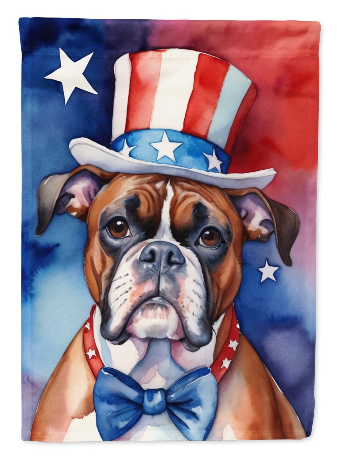 Boxer Patriotic American House Flag 28 in x 40 in