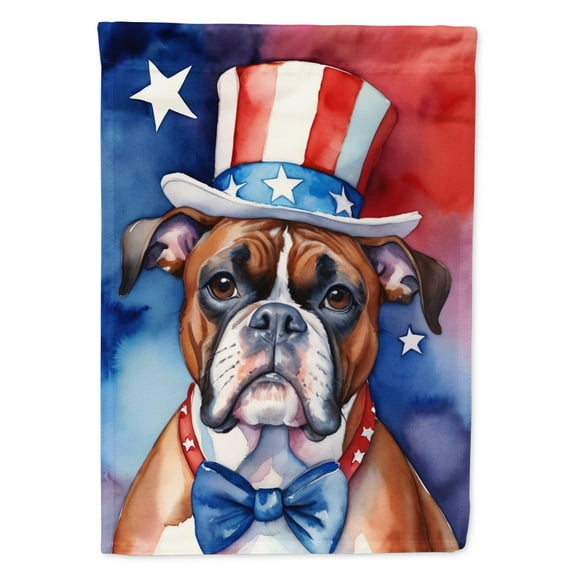 Boxer Patriotic American House Flag 28 in x 40 in