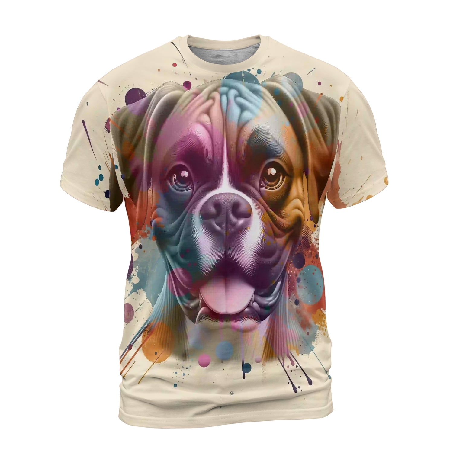 Boxer Portrait Watercolor Vintage Retro Styles All Over Print 3D Shirt