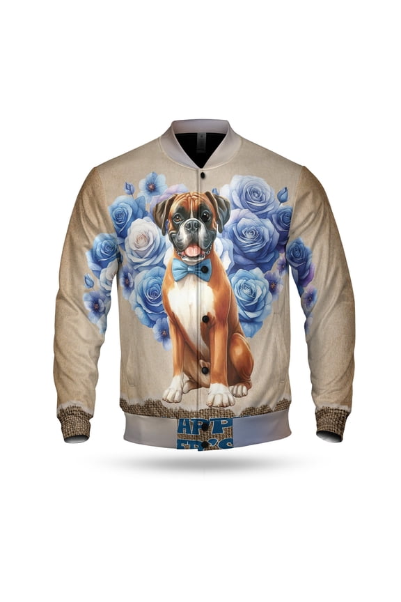 Boxer Proud Dad Happy Father's Day All Over Print 3D Baseball Jacket Boxers Dog Lover Gifts Idea Bomber Jacket Softball - 02008