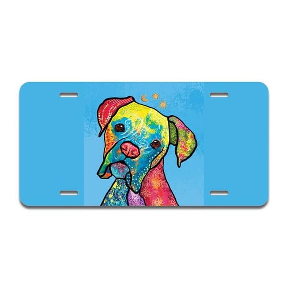 Boxer Rainbow Aluminum License Plate
