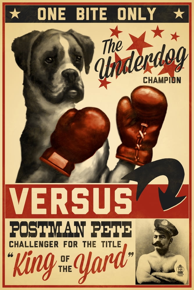 Boxer, Retro Boxing Ad (24x36 Giclee Gallery Art Print, Vivid Textured ...