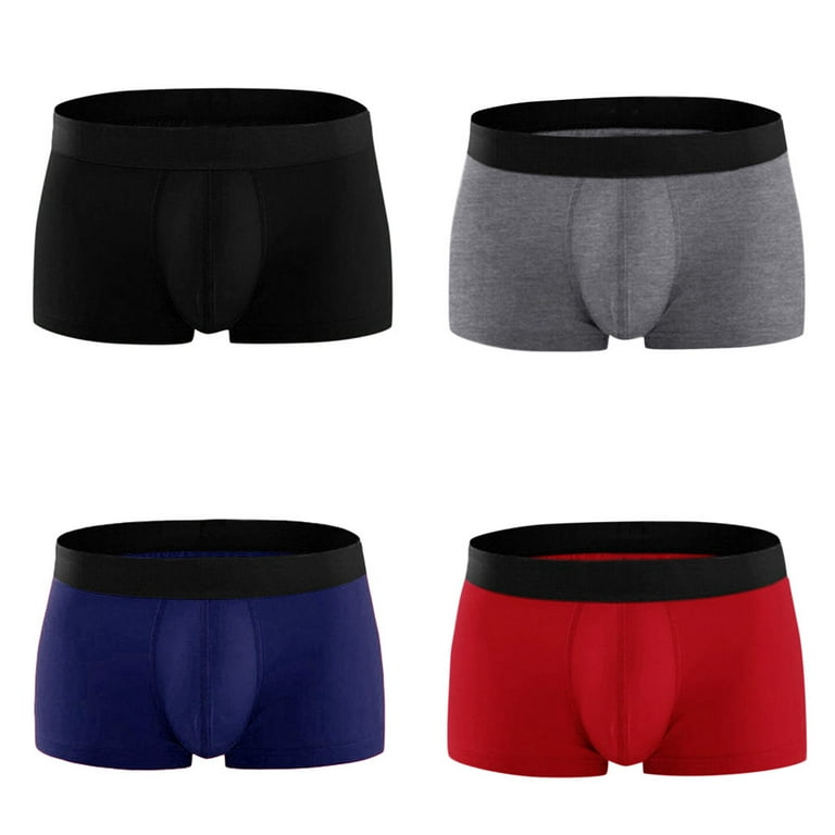 Boxer Shorts for Men Boxers Boxer Briefs Solid Black Gray Navy Xxxl 4 Pack