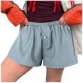 thumbnail image 1 of Boxer Shorts for Women Y2k Pajama Solid Color Sleep Shorts Cute Elastic Waist Loungewear Bottoms, 1 of 5