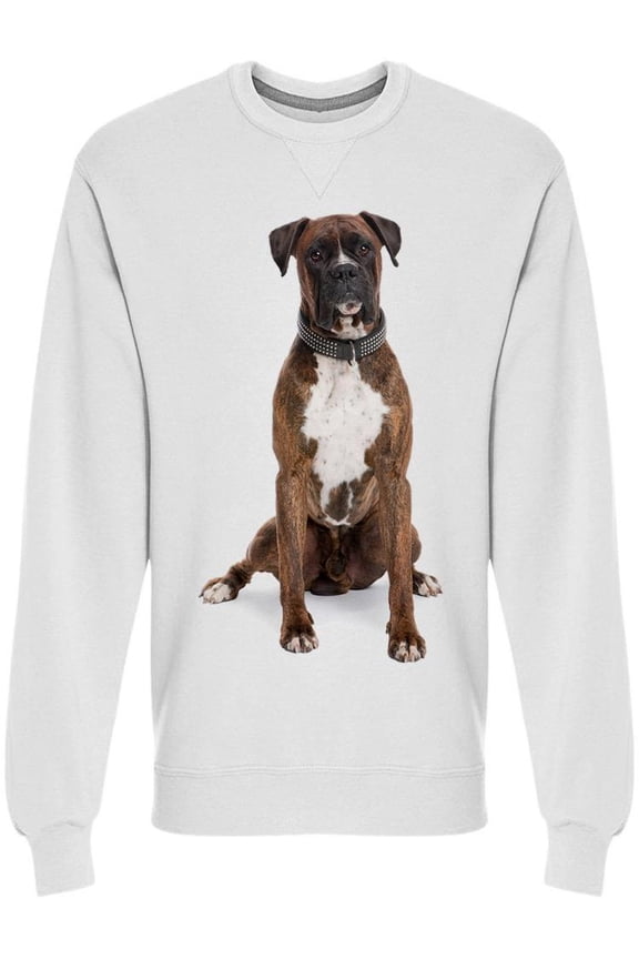 Boxer Sitted In Hind Legs Sweatshirt Men -Image by Shutterstock, Male Small