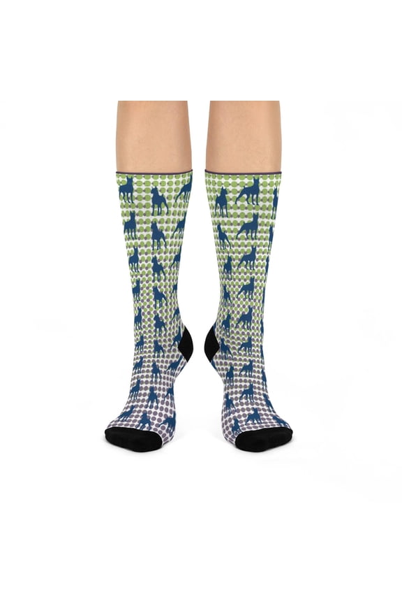 Boxer Socks Unisex Stretchy Crew Original Modern Dog 1 Pair By Atlas Wanderlust