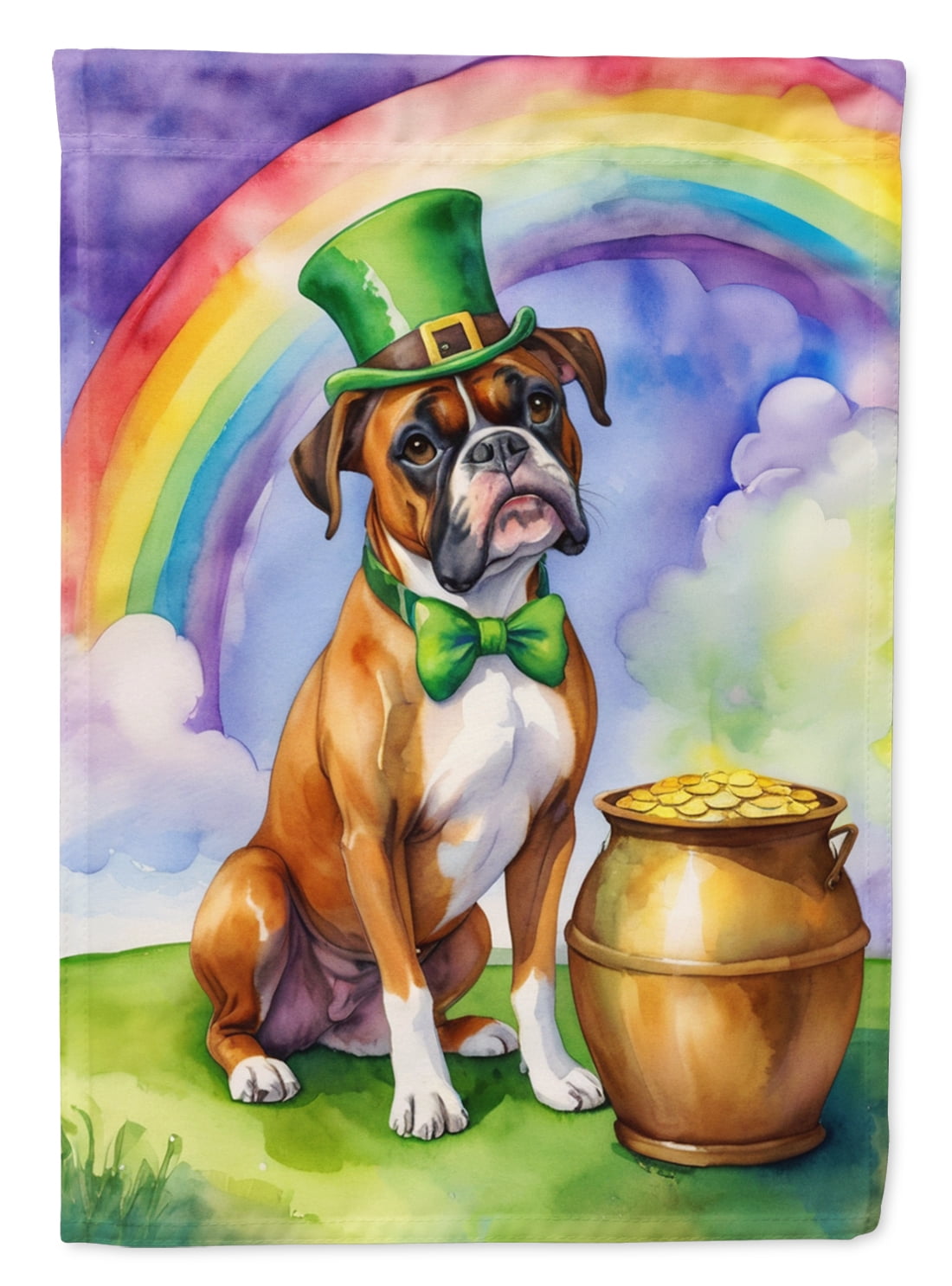 Boxer St Patrick's Day Garden Flag 11.25 in x 15.5 in