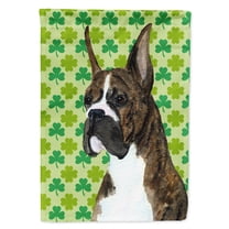 Boxer St. Patrick's Day Shamrock Portrait Garden Flag