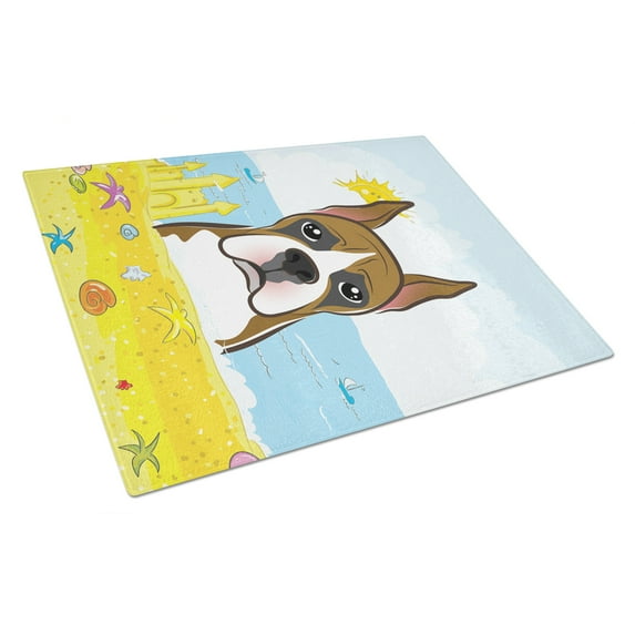 Boxer Summer Beach Glass Cutting Board Large