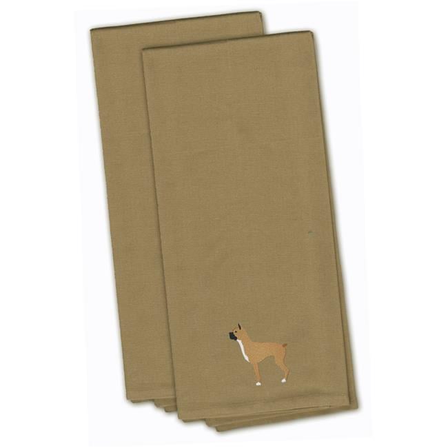 Boxer Tan Embroidered Kitchen Towel - Set of 2 - Walmart.com
