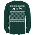thumbnail image 1 of Boxer Ugly Christmas Sweater Forest Adult Long Sleeve T-Shirt, 1 of 1