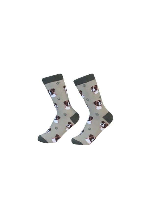 Boxer, Uncropped Ears Dog Breed Socks Unisex Sock Daddy by E&S Pets