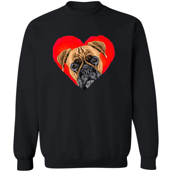 Boxer Valentine Heart For Dogs And Animal Lovers Crewneck Pullover Sweatshirt
