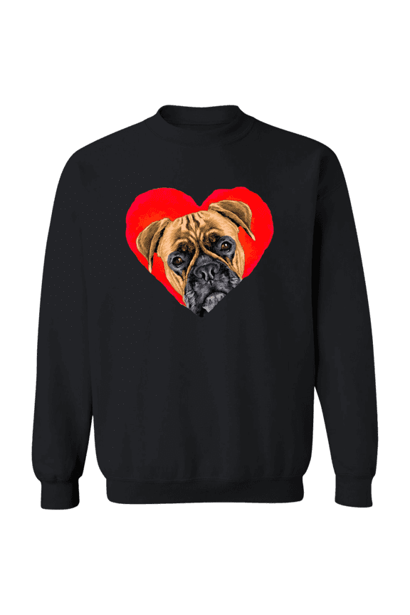 Boxer Valentine Heart For Dogs And Animal Lovers Crewneck Pullover Sweatshirt