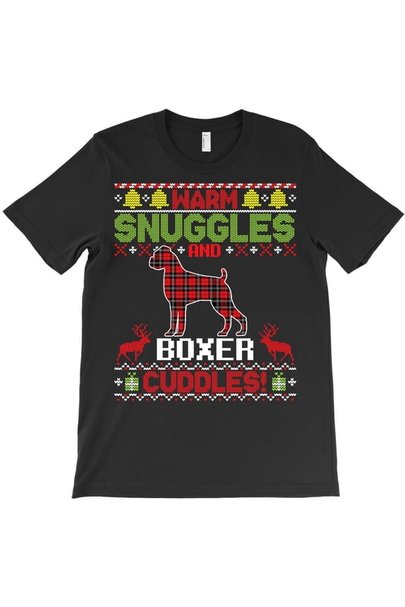 Boxer Warm Snuggles And Cuddles Funny Merry Christmas Holiday Graphic H39521 Unisex T-Shirt, Up to 5XL Available