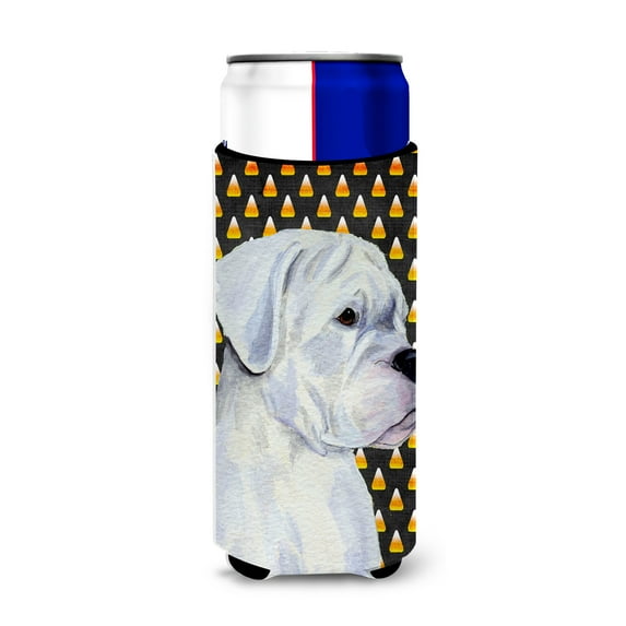 Boxer White Candy Corn Halloween Portrait Ultra Hugger for slim cans