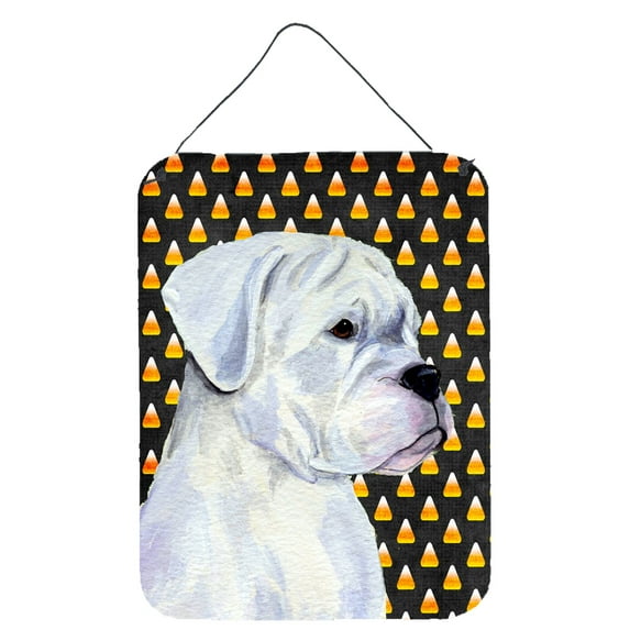 Boxer White Candy Corn Halloween Portrait Wall or Door Hanging Prints