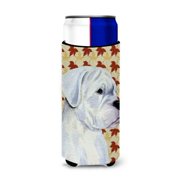 Boxer White Fall Leaves Portrait Ultra Hugger for slim cans