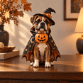 Boxer Witch Black Cape Wooden Block 3 Layer for Halloween Pet Lover ...