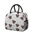 thumbnail image 1 of Boxer and Dog Paw Print White Insulated Leakproof Lunch Box for Work, Lunch Bag for Women Men, Loncheras Para Mujer for Beach Travel Picnic Camping, 1 of 6