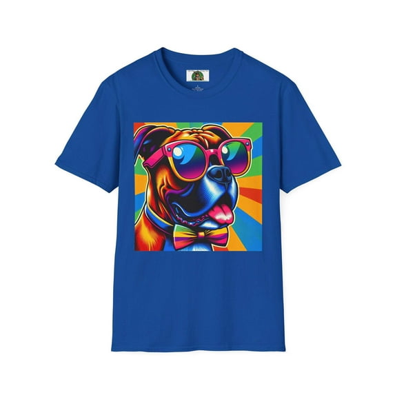 Boxer with Bow Tie Pop Art Unisex Softstyle T-Shirt