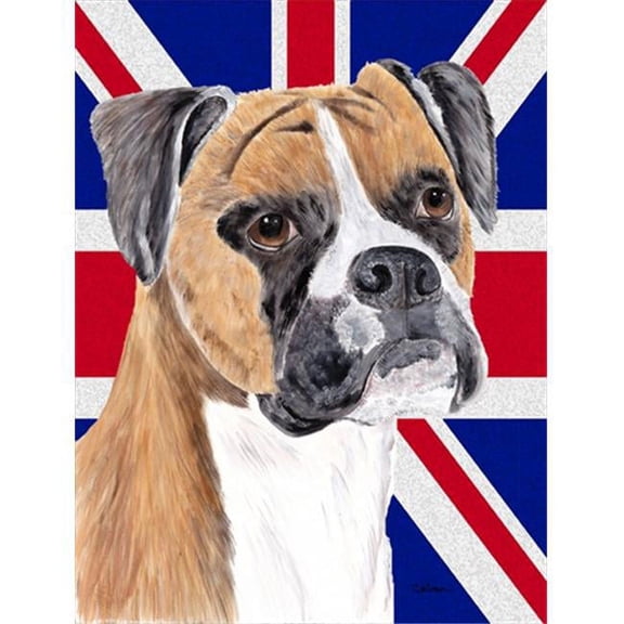 Boxer with English Union Jack British Flag Flag Garden Size