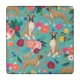 thumbnail image 1 of BoxerDog and Pioneer Flower Square Fitted Tablecloth with Elastic Edge,Square Table Cover,Washable Elastic Table Cover for Home Kitchen Party Decor 34"x34", 1 of 6