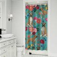 thumbnail image 1 of BoxerDog and Pioneer Flower Shower Curtain 36"x72" ,Bathroom Decorative Shower Curtains Set with 12 Hooks,Modern Waterproof Washable Shower Curtain, 1 of 6