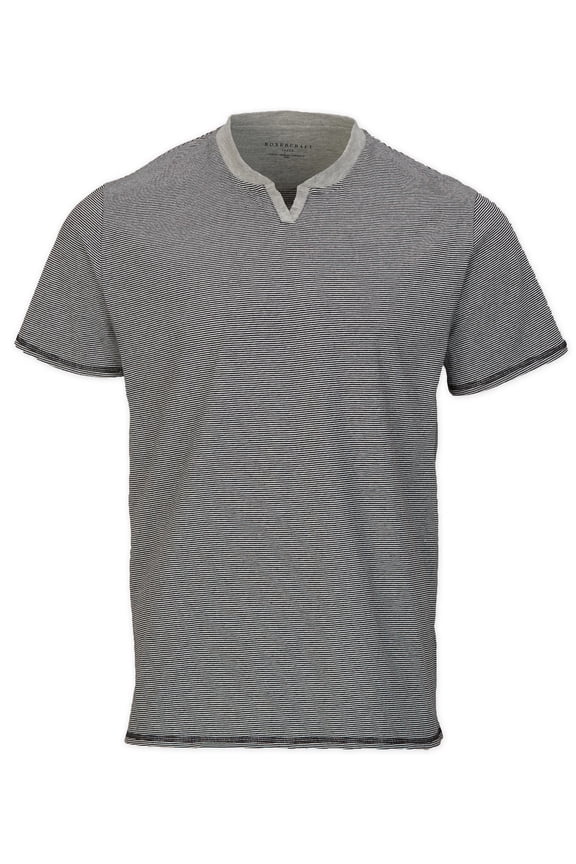 BM2401 Striped V-Notch Tee-Black-white-M