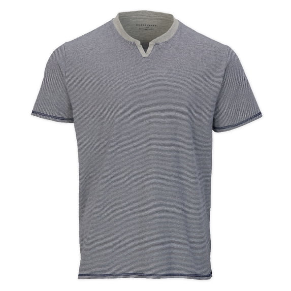 Boxercraft BM2401 Striped V-Notch Tee-Navy White-S