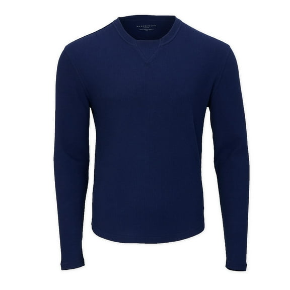Boxercraft BM3103 Men's Waffle Knit Long Sleeve Tee-Navy-XL