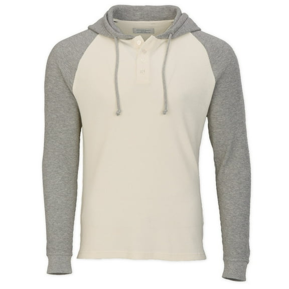 Boxercraft BM3702 Men's Waffle Knit Pullover Hoodie-Natural/Oxf Htr-L