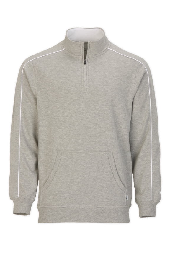 BM5204 Men's French Terry Quarter Zip-Oxford Heather-2XL