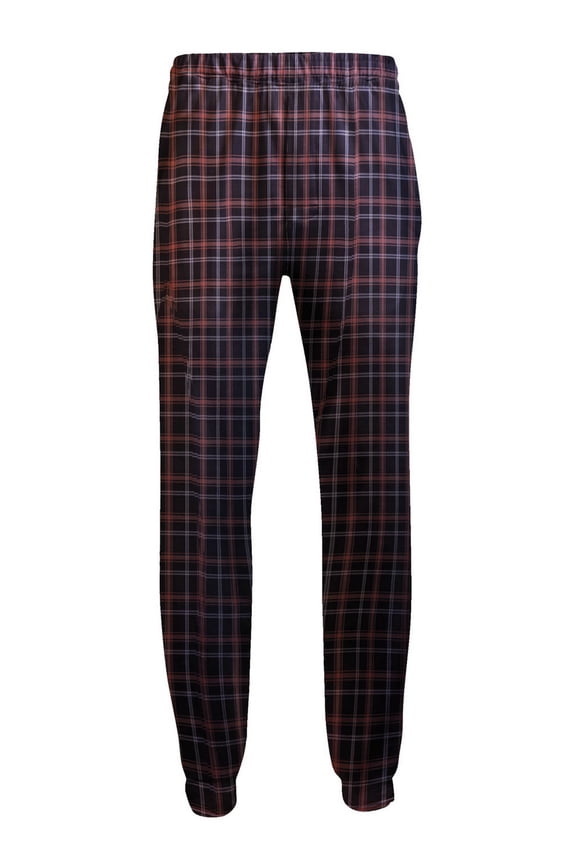 BM6625 Adult Flannel Jogger-BLACK/ORANGE/WHITE-2XL