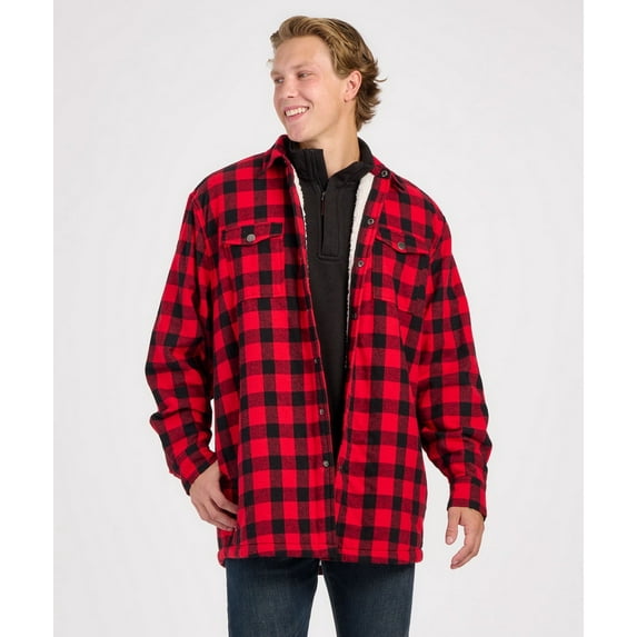 Boxercraft BM7601 Flannel Everest Workshirt-Red/Blk Buff Pl-L