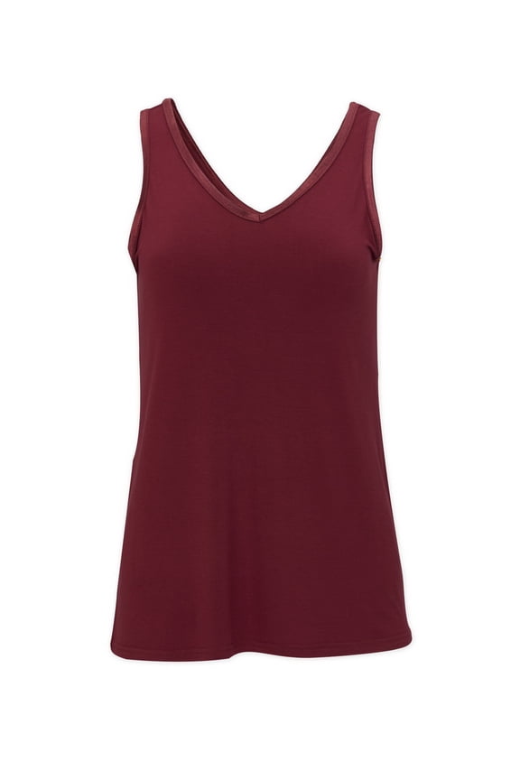 BW2504 Women's Bamboo V-Neck Tank-Mantra Red-M