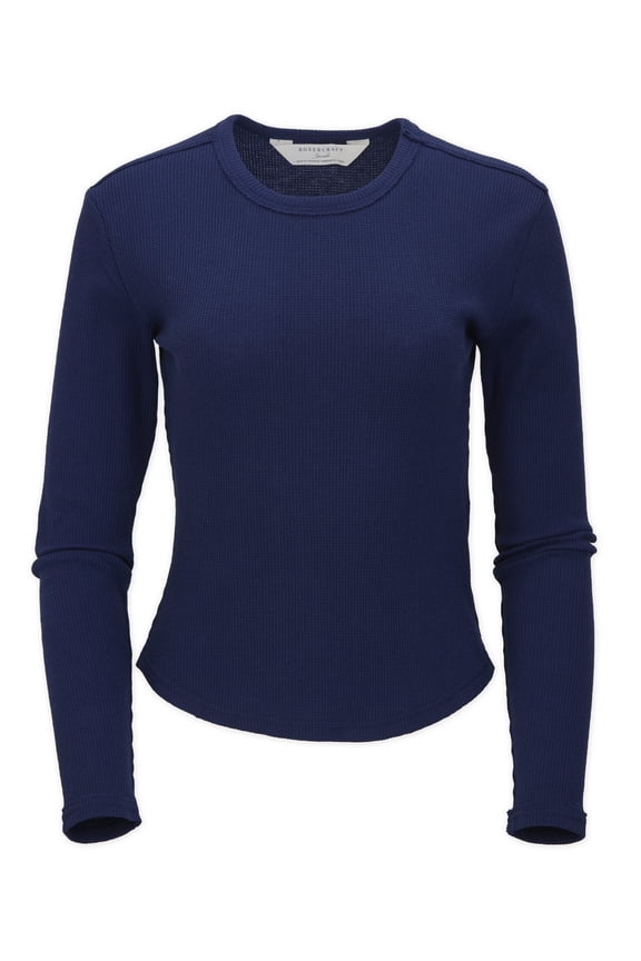 BW3103 Waffle Knit Baby Long Sleeve Tee-Navy-XXS