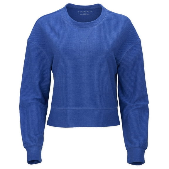 Boxercraft BW5102 Rib Knit Corded Boxy Crew-Electric Royal-M