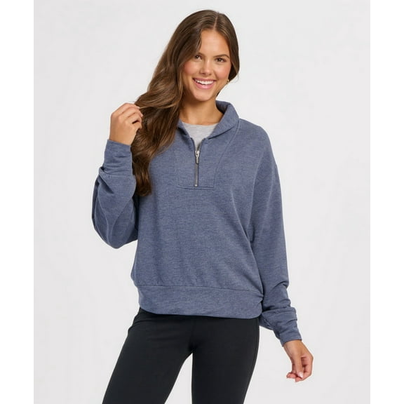 Boxercraft BW5205 Ladies Dream Fleece 1/4 Zip Pullover-Indigo Heather-L