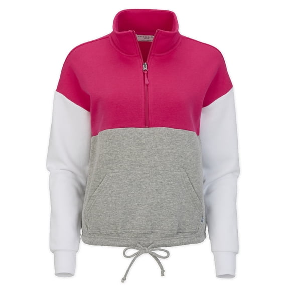 Boxercraft BW5206 Fleece Colorblock Quarter Zip-Cosmic Pink-XS
