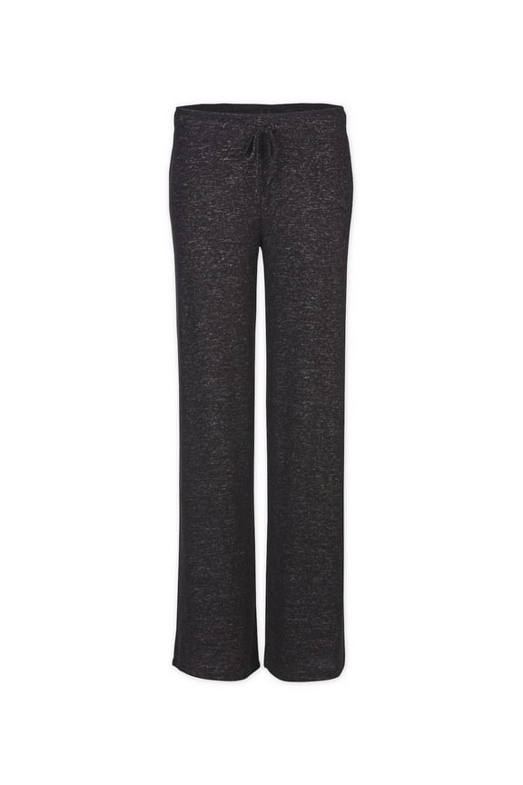 L10 Women's Cuddle Wide Leg Pant-Black Heather-M