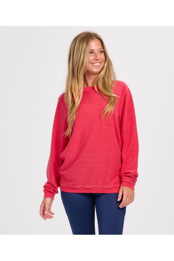 D02 Men's Rally Corduroy Crew-Red-L