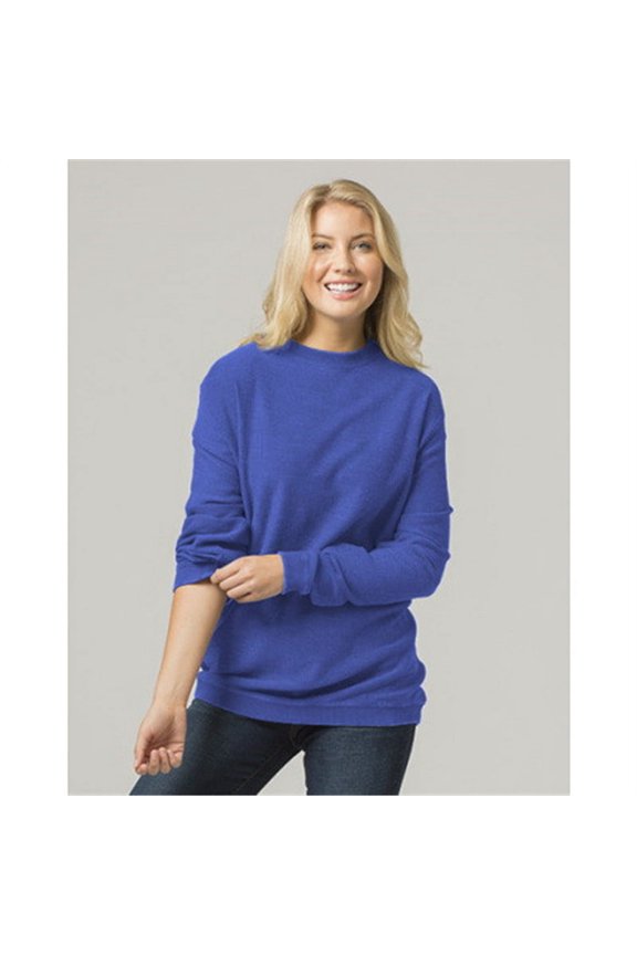 D02ROY Adult Rally Corduroy Crew Pullover,Royal,L