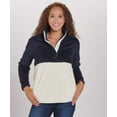 thumbnail image 1 of Boxercraft FZ01 Adult Fuzzy Fleece Pullover-Nvy Strpe/Natrl-S, 1 of 2