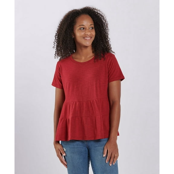 Boxercraft BW2401 Women's Willow Tee-Garnet-XS