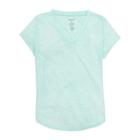Boxercraft Girls' Snow Heather V-Neck T-Shirt in Mint Heather L | YT34