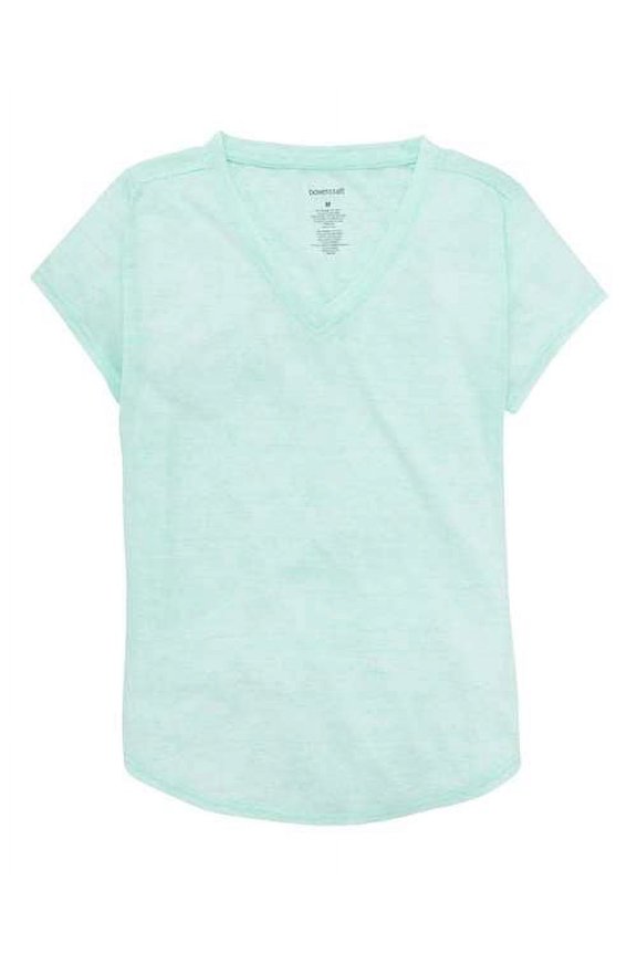 Girls' Snow Heather V-Neck T-Shirt in Mint Heather M | YT34