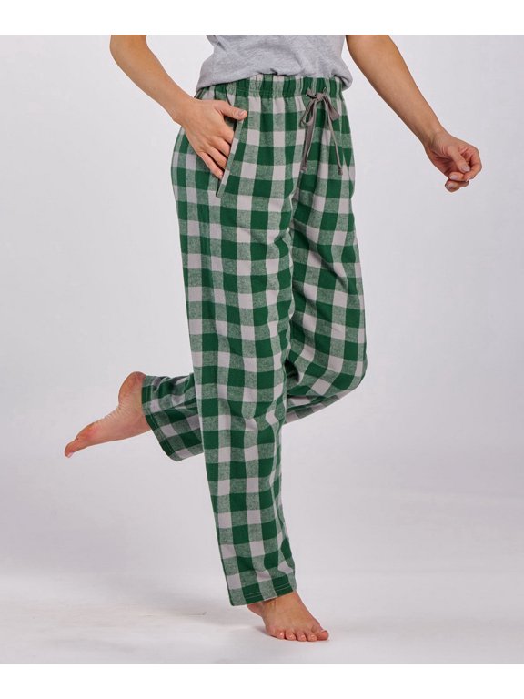 BW6620 Women's Haley Flannel Pant-Green Oxf Buff-XXS